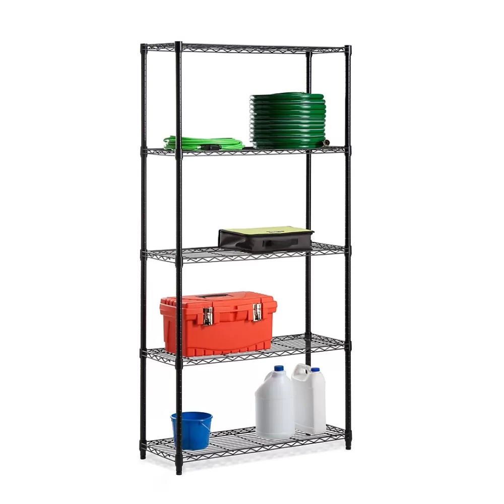 Honey-Can-Do 5-Tier Shelving, Black Powder Coat (SHF-06831) Cheap