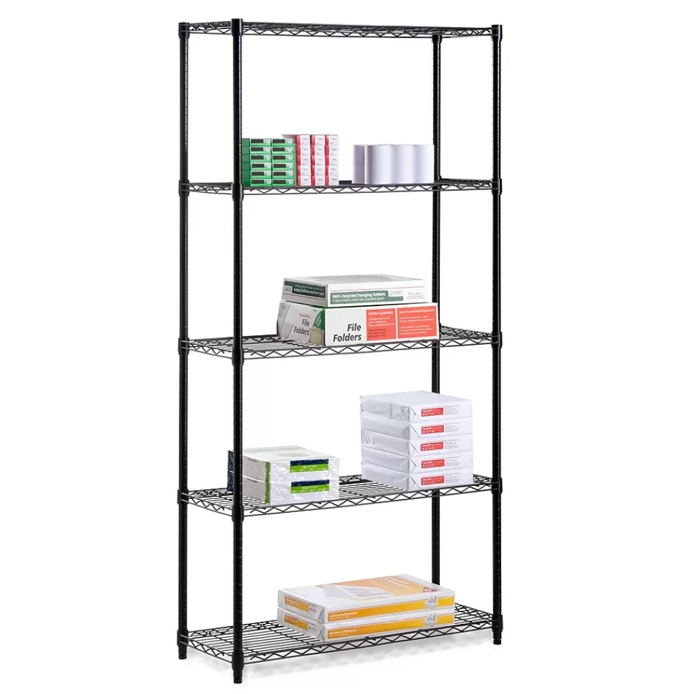 Honey-Can-Do 5-Tier Shelving, Black Powder Coat (SHF-06831) Cheap
