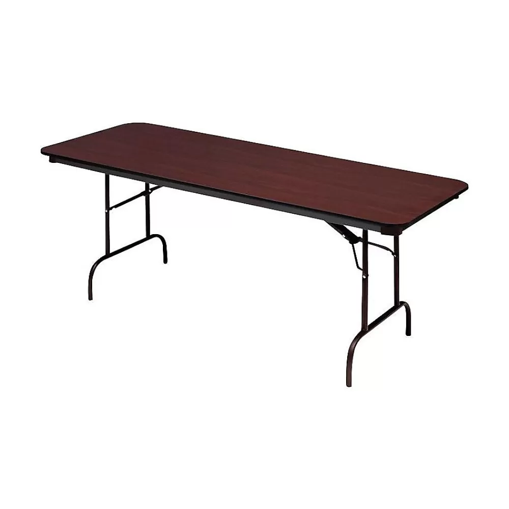 ICEBERG Premium Folding Table, 72" x 30", Mahogany (55224) Best Sale
