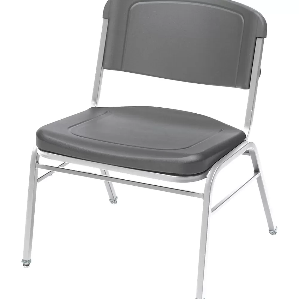 ICEBERG Rough N Ready Series Big & Tall Stacking Chair, Plastic, Charcoal, 4/Carton (ICE64127) Shop