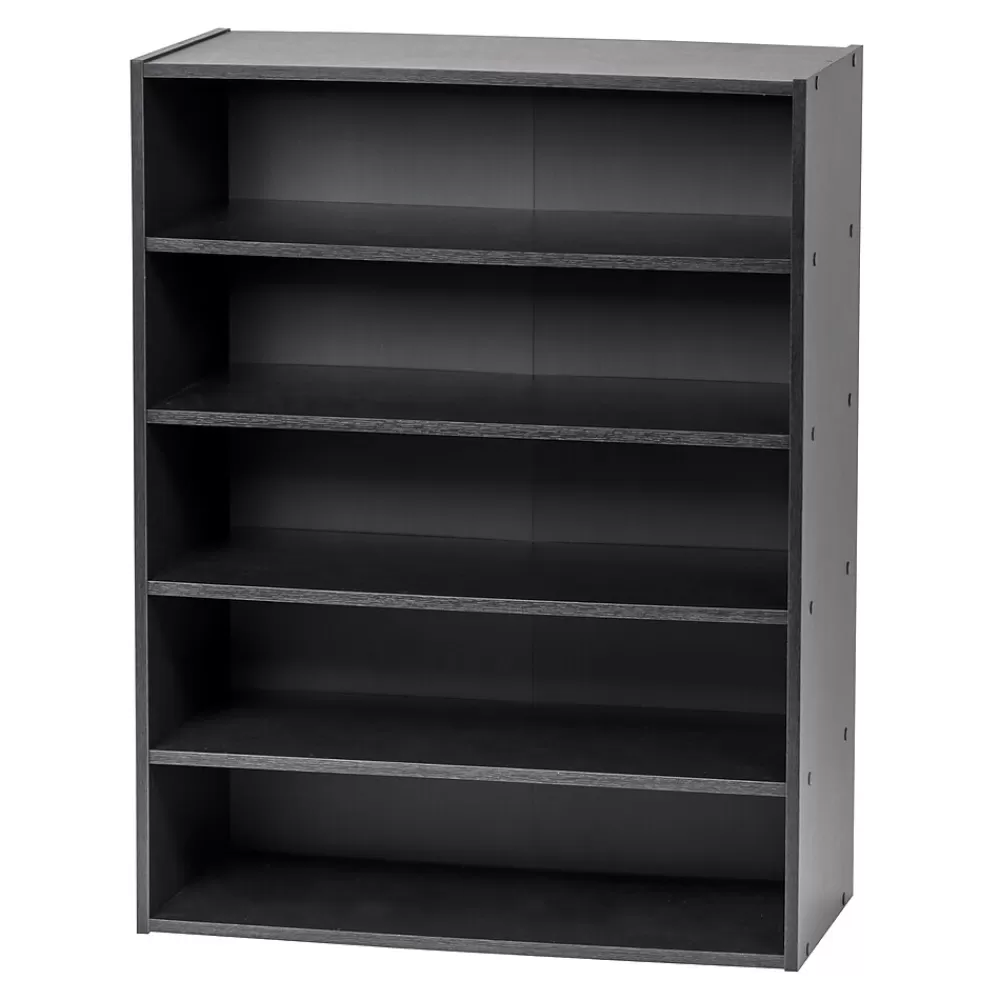 Iris 31.51" 5-Shelf Bookcase, Black (596985) Fashion
