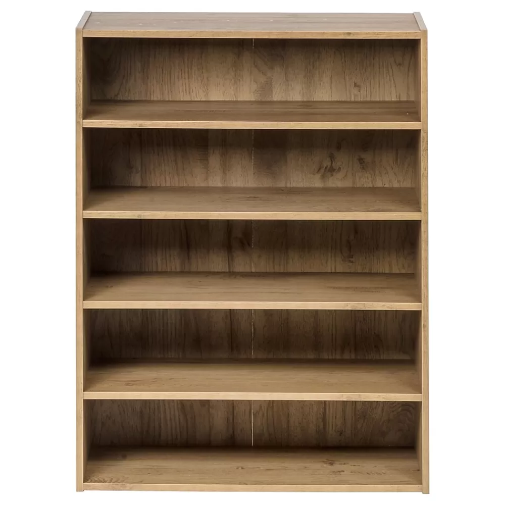 Iris 31.51" 5-Shelf Bookcase, Brown (596986) Hot