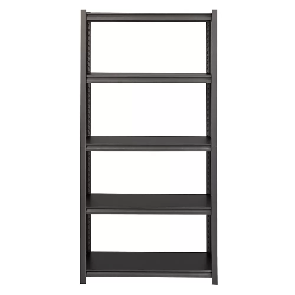 Iron Horse 3200 Concealed Rivet 5-Shelf Metal Stand Alone Shelving Unit, 36" W, Gray (20996) New