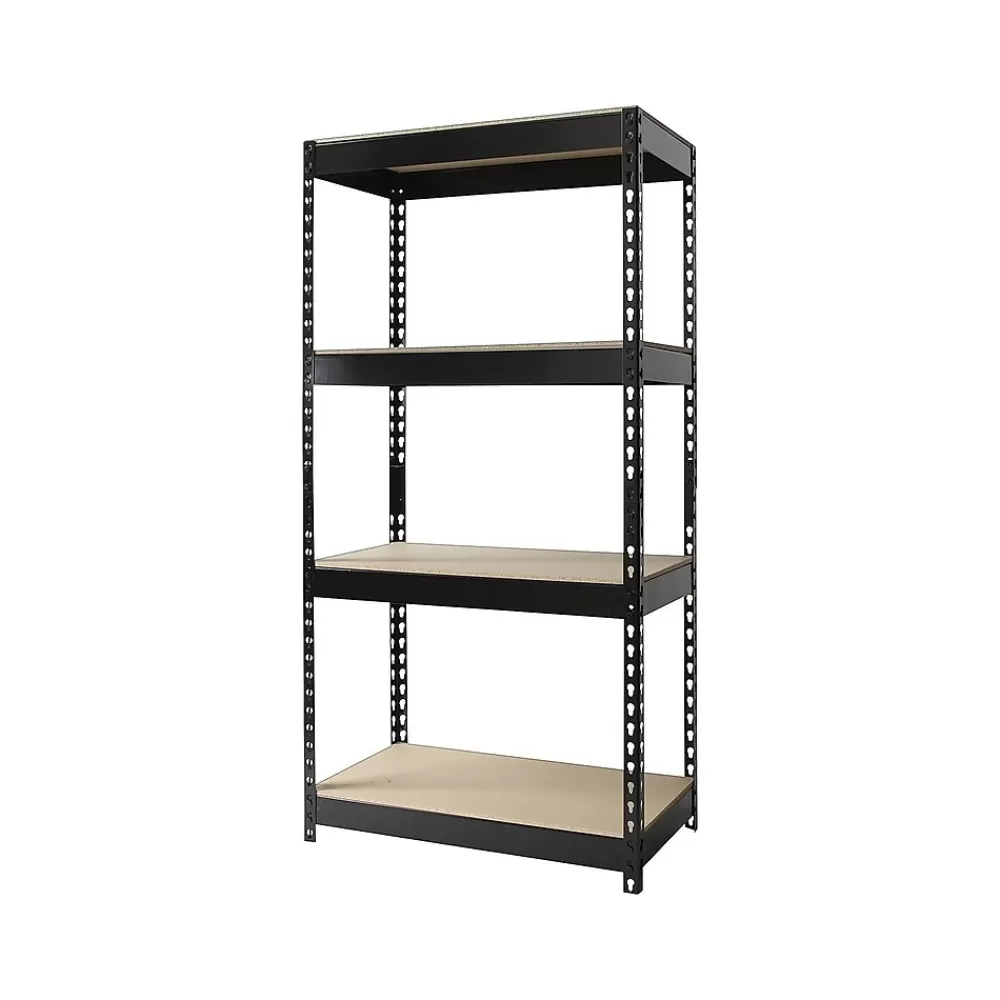 Iron Horse Rivet Series 4-Shelf Metal Unit, 30"W, Black (17125) Outlet
