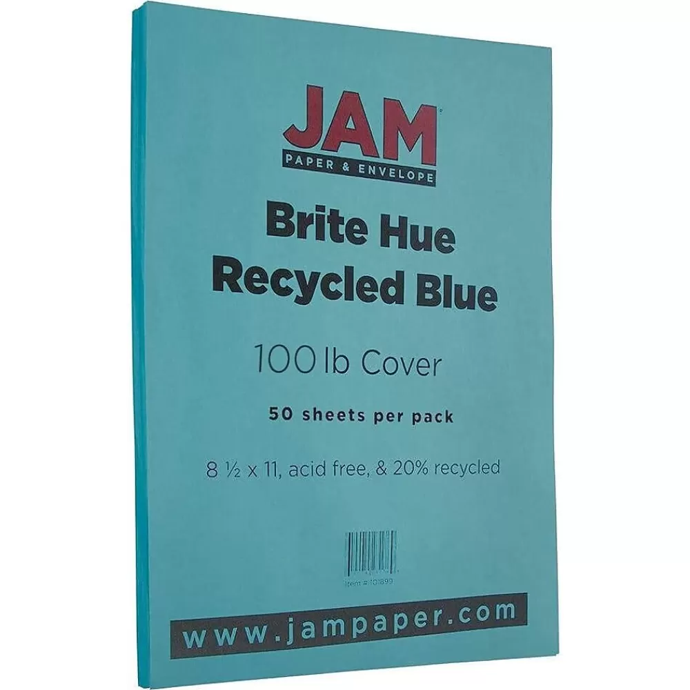 JAM Paper 65 lb. Cardstock Paper, 8.5" x 11", Blue, 50 Sheets/Pack (101899) Best Sale