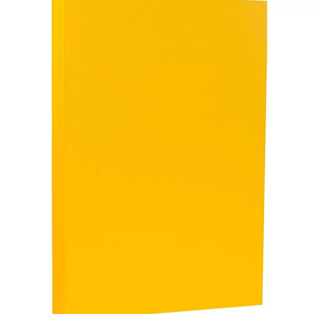 JAM Paper 80 lb. Cardstock Paper, 8.5" x 14", Sunflower Yellow, 50 Sheets/Pack (16729352) Store