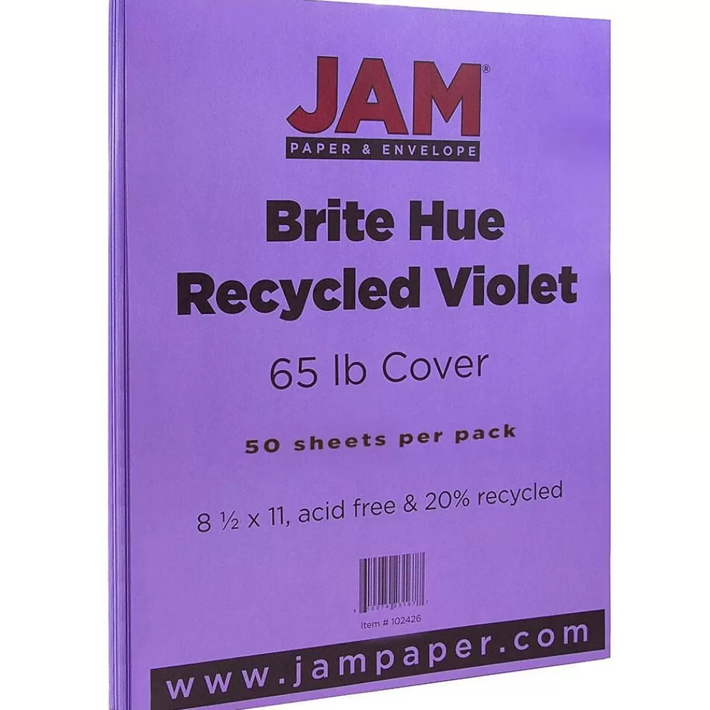 JAM Paper 65 lb. Cardstock Paper, 8.5" x 11", Violet Purple, 50 Sheets/Pack (102426) Store