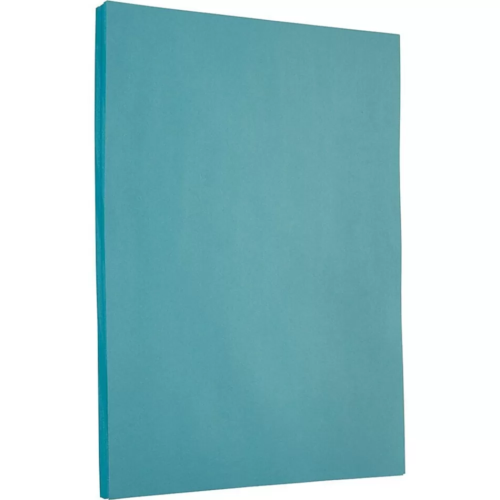 JAM Paper 8.5" x 11" Colored Cardstock, 65lb, Blue, 100/pack (101899G) Sale