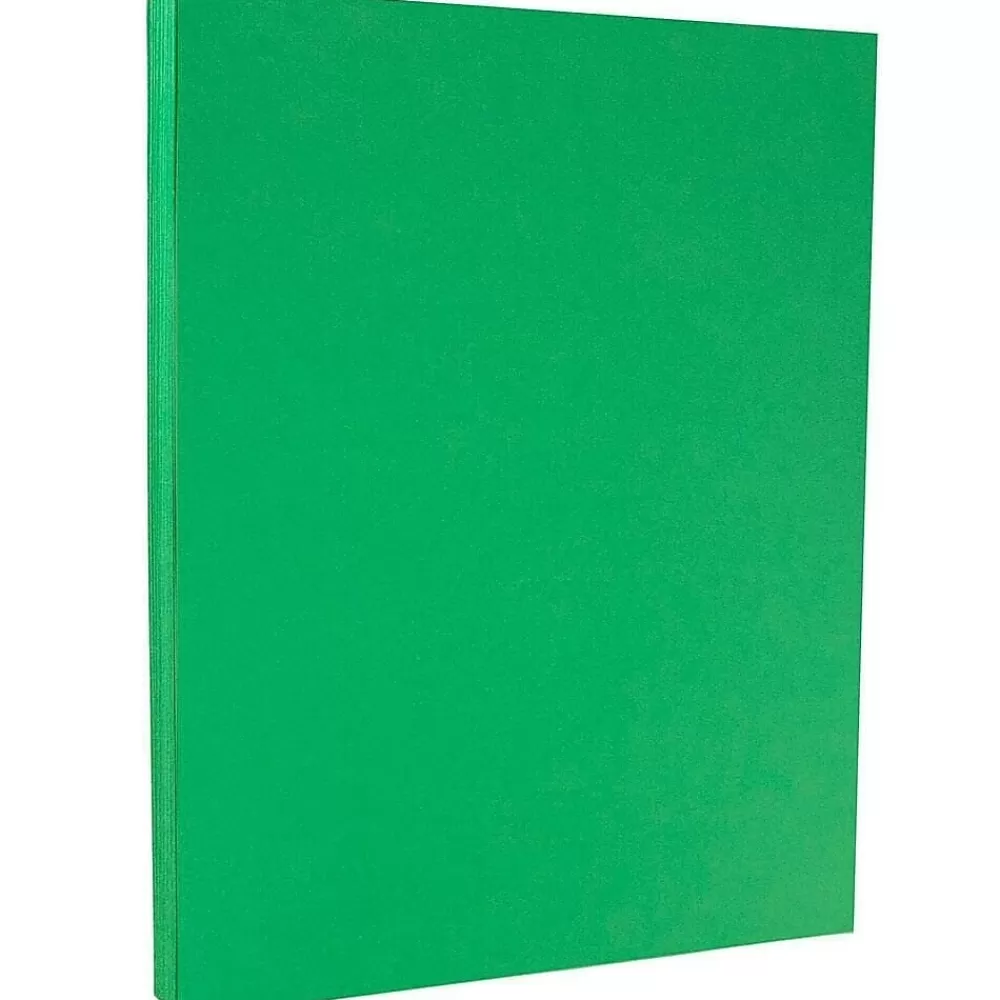 JAM Paper 8.5" x 11" Colored Cardstock, 65lb, Green, 100/pack (104190G) Best