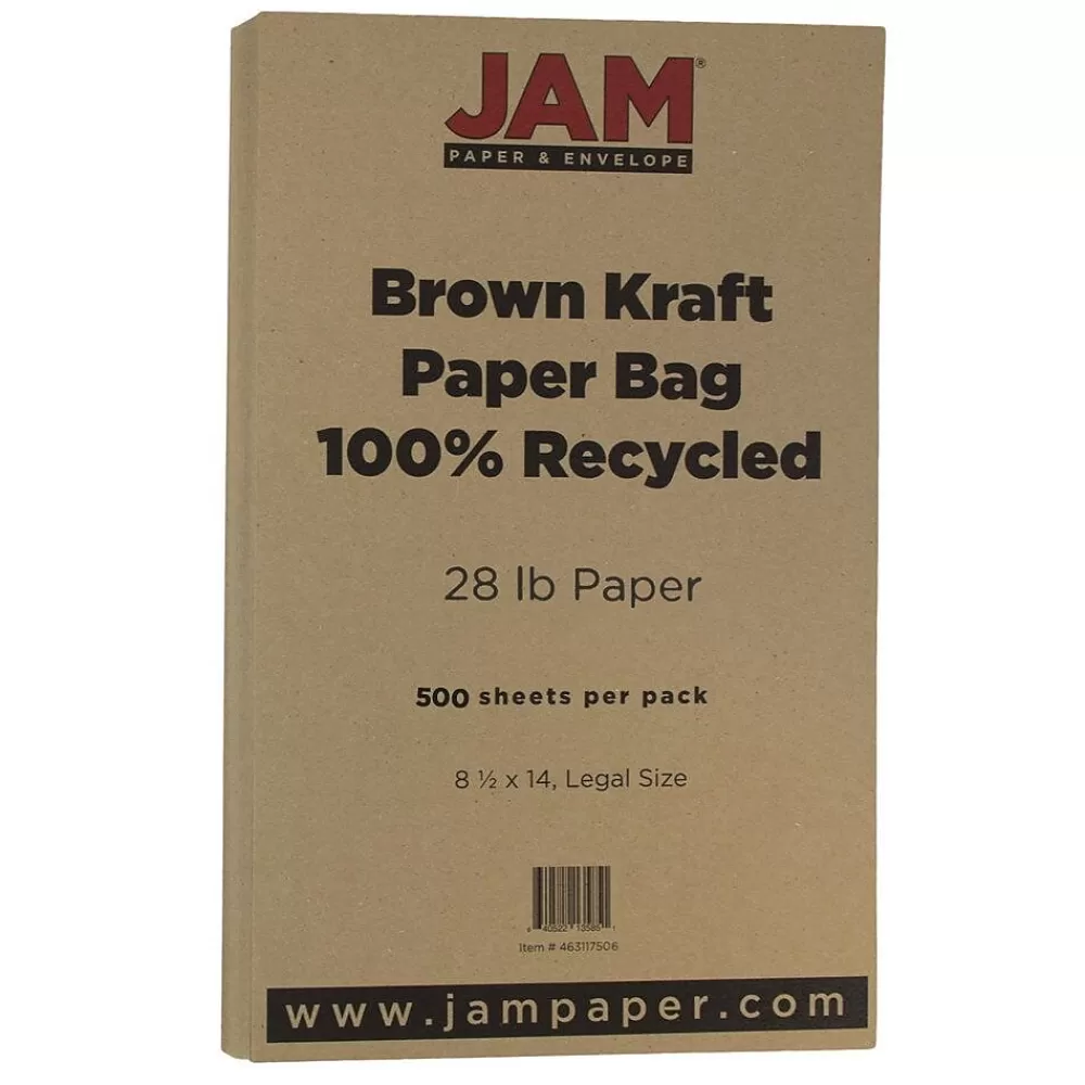 JAM Paper 8.5" x 14" Multipupose Paper, 28 lbs., Brown Kraft Paper Bag, 50 Sheets/Pack (463117506B) Best Sale