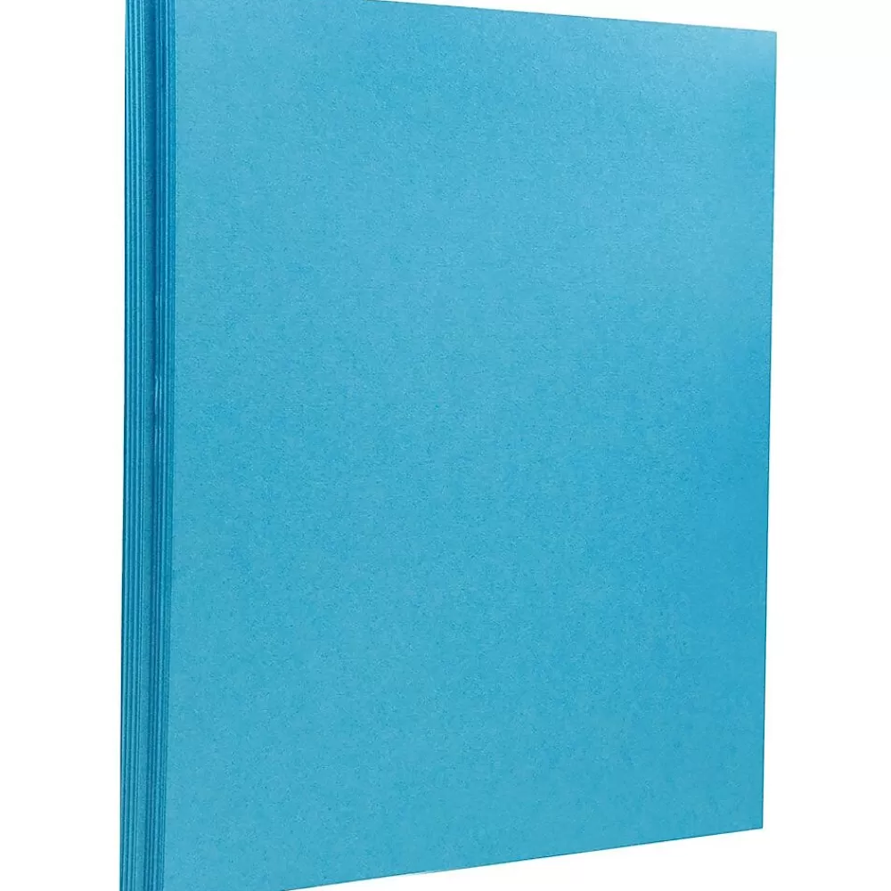 JAM Paper Extra Heavyweight 130 lb. Cardstock Paper, 8.5" x 11", Peacock Blue, 25 Sheets/Pack (296131625) Online