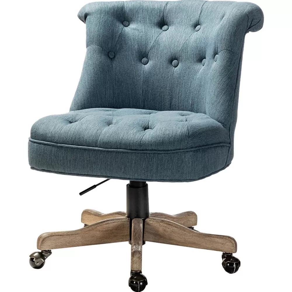 Karat Home Armless Fabric Swivel Task Chair, Blue (HOFMSY0096-BLUE) Shop