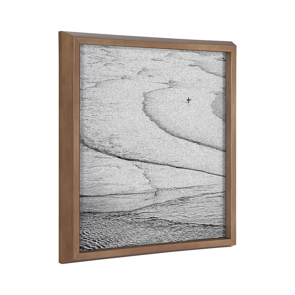Kate & Laurel Pete Olsen Ocean Beach San Francisco Cork Bulletin Board, Gold Frame, 1' x 1' (222049) Cheap