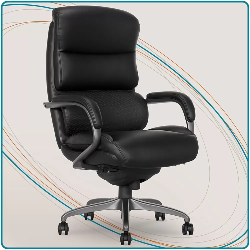 La-Z-Boy Aberdeen Bonded Leather Computer and Desk Chair, Black (51545-BLK) Flash Sale