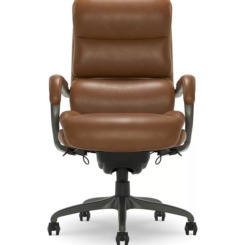 La-Z-Boy Aberdeen Ergonomic Bonded Leather Swivel Computer and Desk Chair, (51545-CAM) Camel Outlet