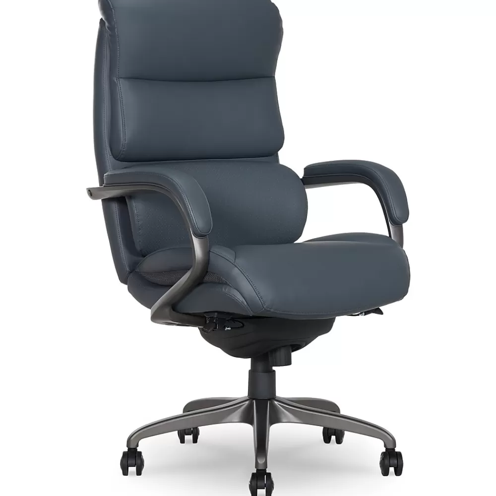 La-Z-Boy Aberdeen Ergonomic Bonded Leather Swivel Executive Chair, Dark Blue (51545-DBLU) Clearance