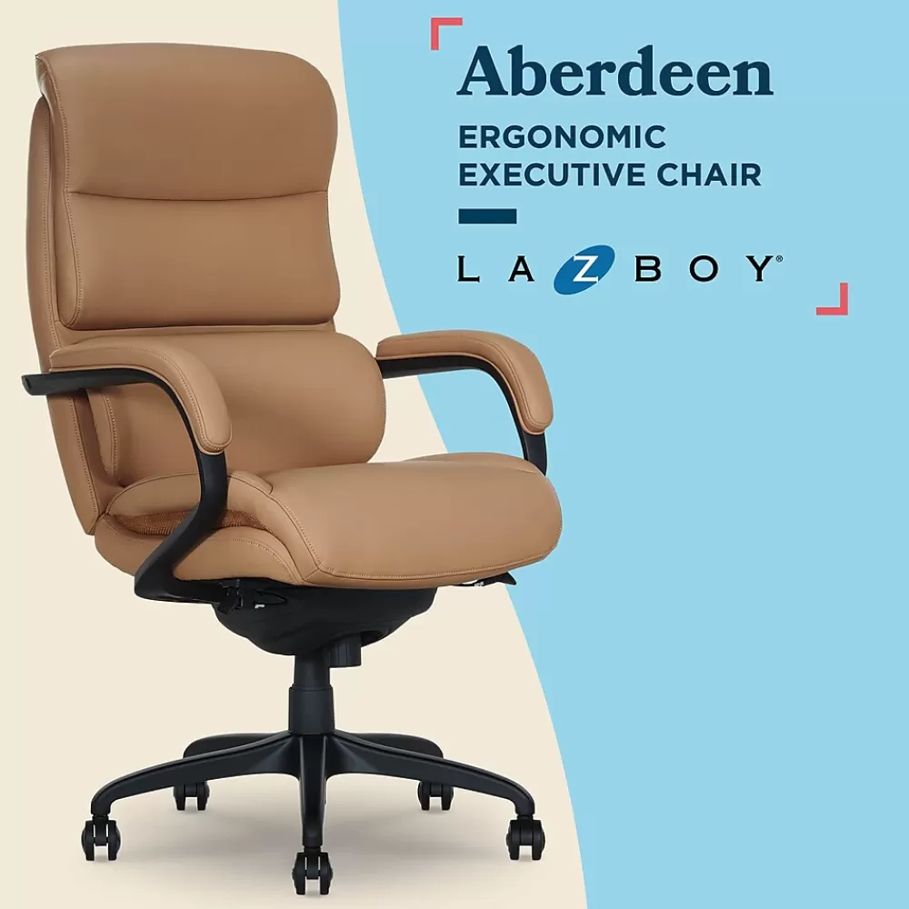 La-Z-Boy Aberdeen Ergonomic Bonded Leather Swivel Executive Chair, Tan (51545-TAN) Best