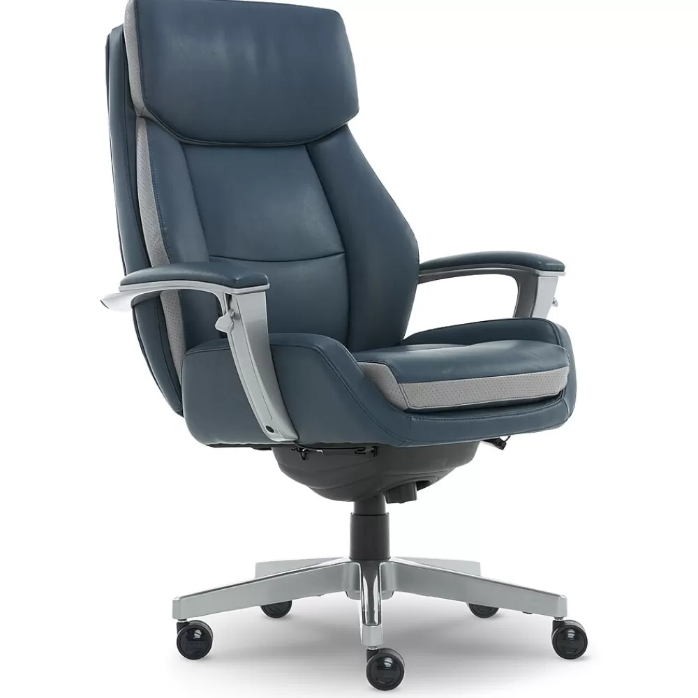 La-Z-Boy Alton Ergonomic Bonded Leather Swivel Executive Chair, (60029-DS) Blue Cheap