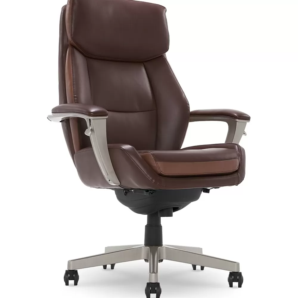 La-Z-Boy Alton Ergonomic Bonded Leather Swivel Executive Chair, (51544-BRN) Brown Outlet
