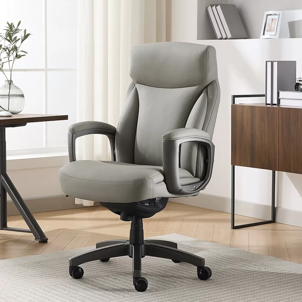 La-Z-Boy Arcadian Ergonomic Bonded Leather Swivel Executive Chair, Beige (60008-BGE) Shop