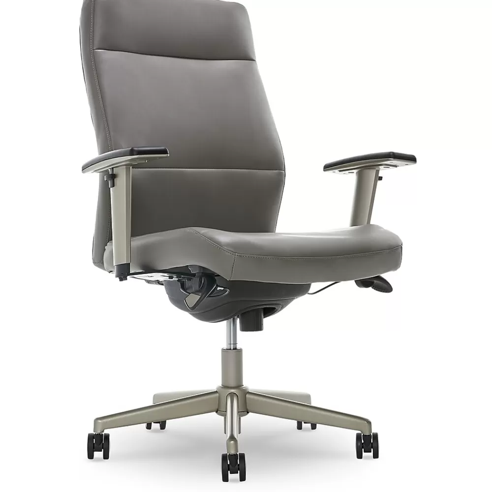 La-Z-Boy Baylor Ergonomic Faux Leather Swivel Executive Chair, Gray (CHR10085C) Outlet