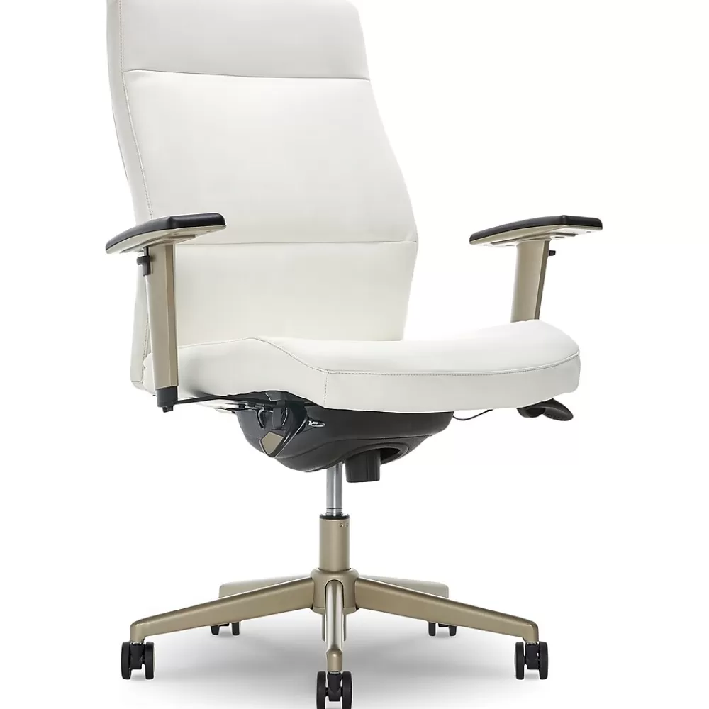 La-Z-Boy Baylor Ergonomic Faux Leather Swivel Executive Chair, White (CHR10085A) Cheap