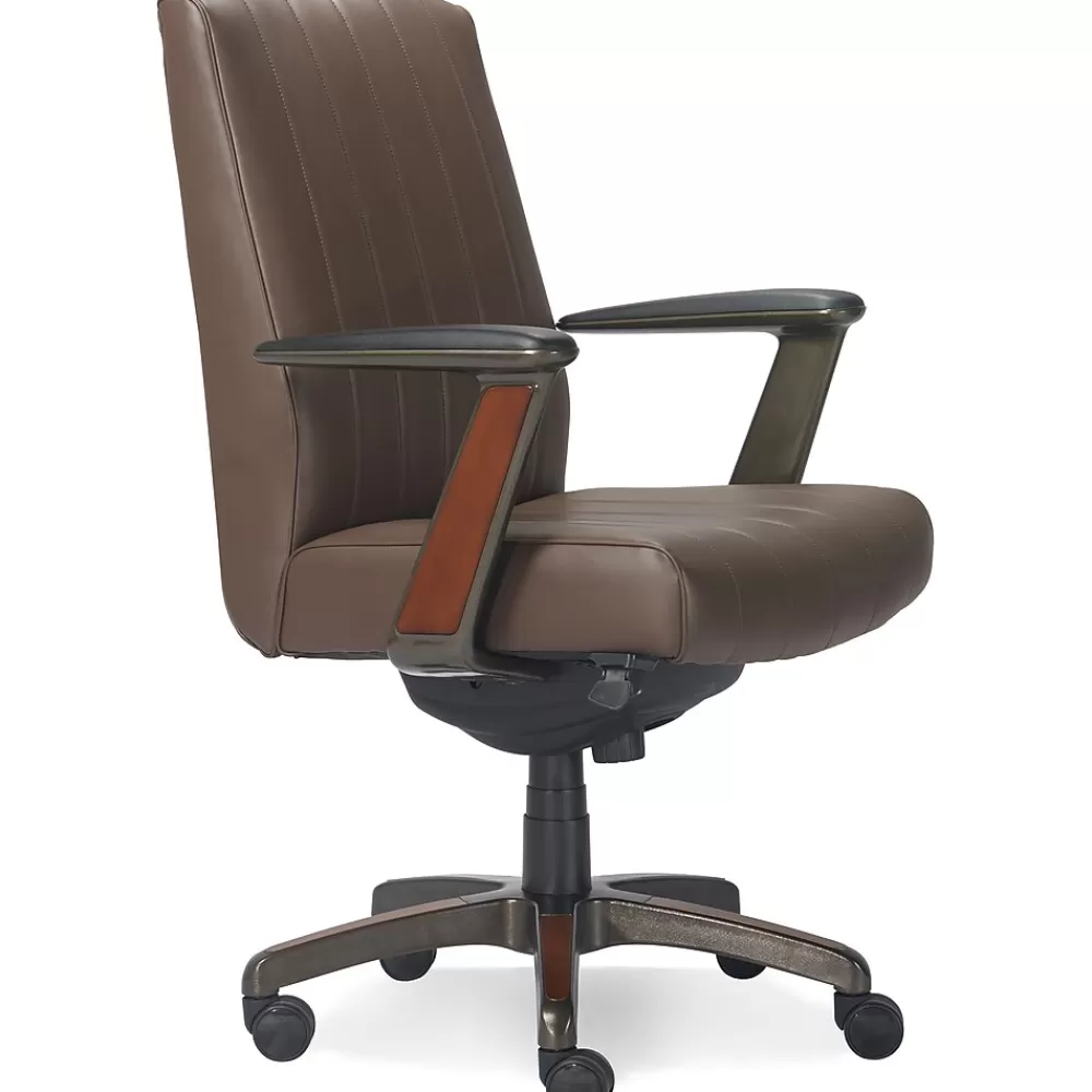 La-Z-Boy Bennett Ergonomic Faux Leather Swivel Executive Chair, Brown (CHR10082C) Store