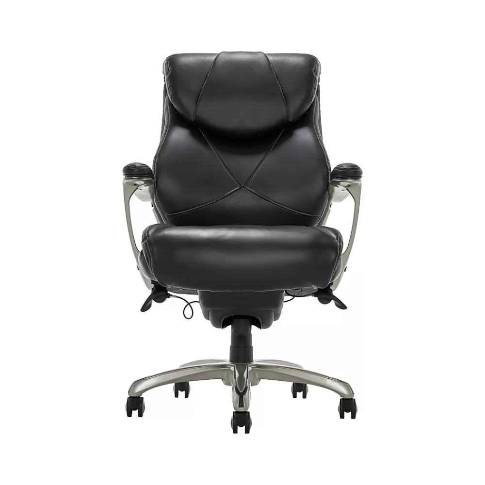 La-Z-Boy Cantania Ergonomic Bonded Leather Swivel Executive Chair, Black (45776A) Discount