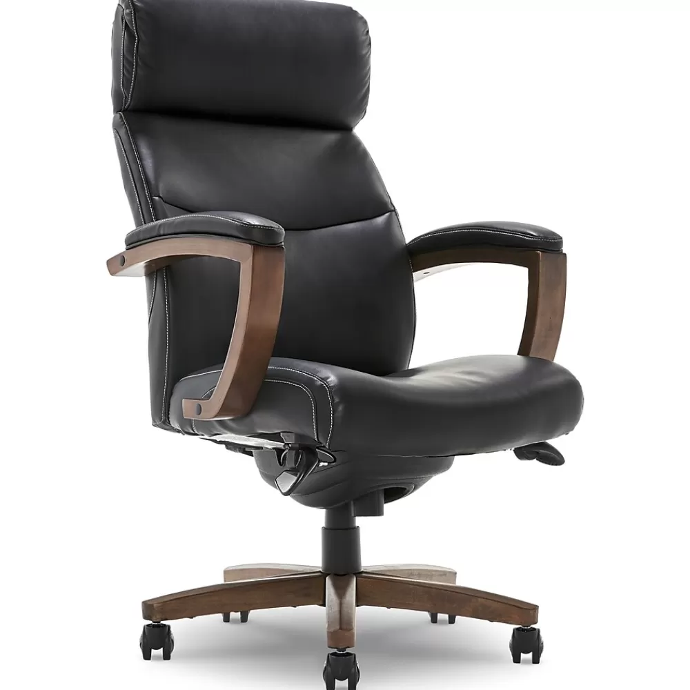 La-Z-Boy Greyson Ergonomic Bonded Leather Swivel Executive Chair, Black (CHR10086B) Hot