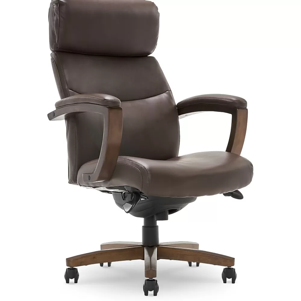 La-Z-Boy Greyson Ergonomic Bonded Leather Swivel Executive Chair, Brown (CHR10086C) Shop