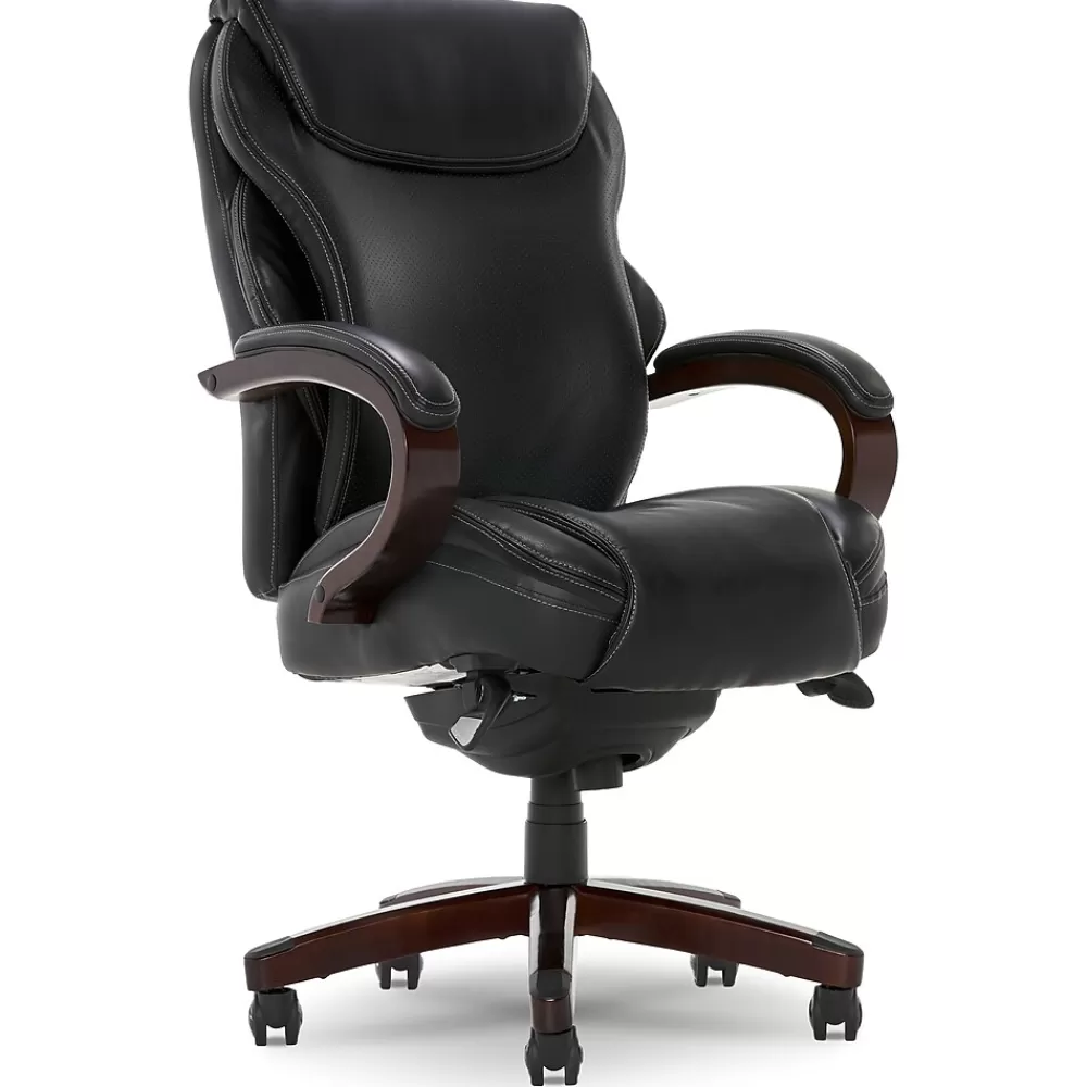 La-Z-Boy Hyland Ergonomic Bonded Leather Swivel Executive Chair, Black (45779A) Discount