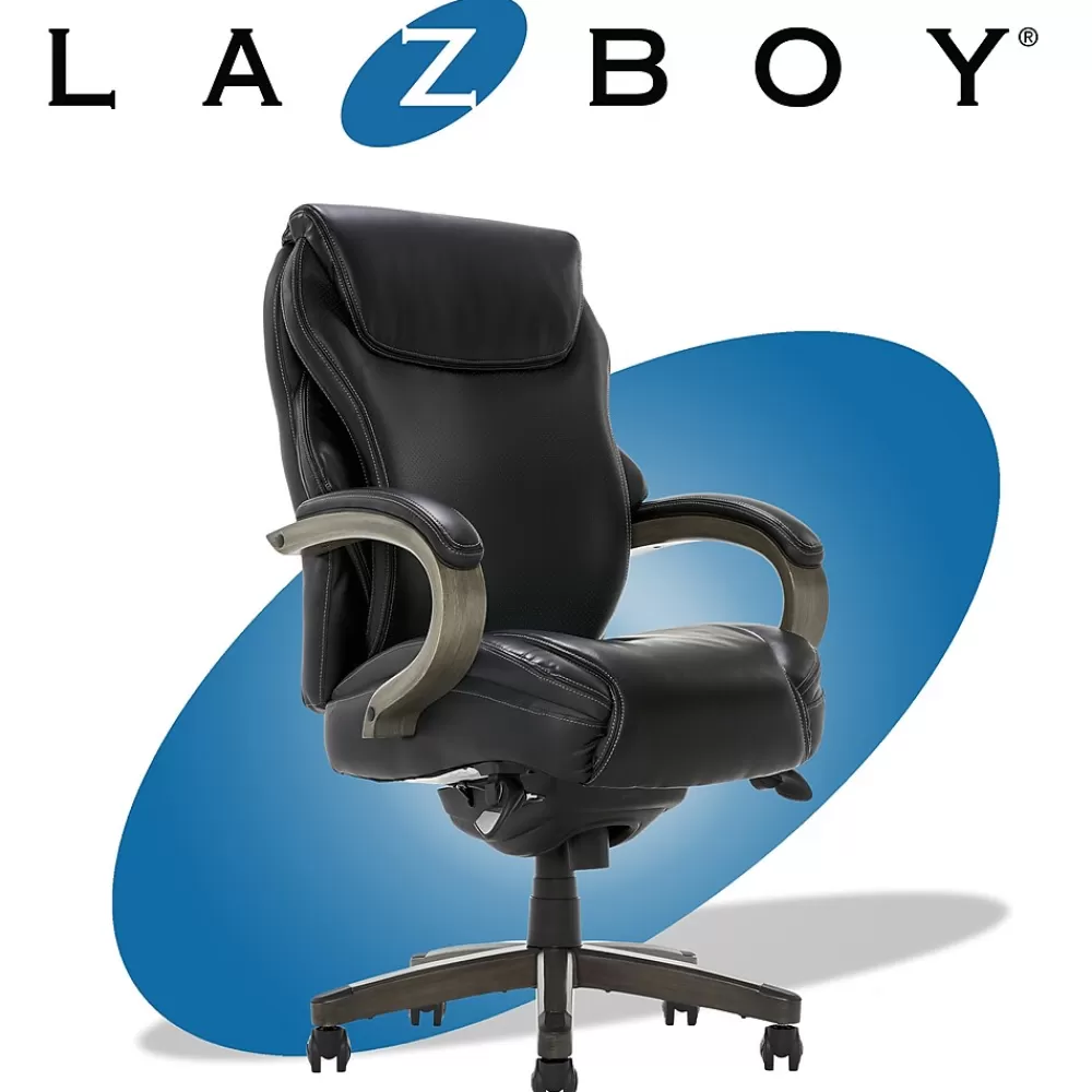 La-Z-Boy Hyland Ergonomic Faux Leather Swivel Executive Chair, Black (CHR10044B) Sale