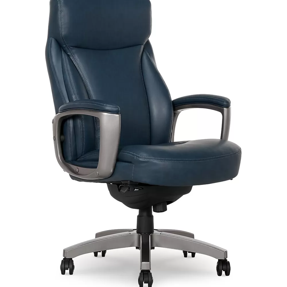 La-Z-Boy Leather Executive Chair, (51447) Blue Cheap
