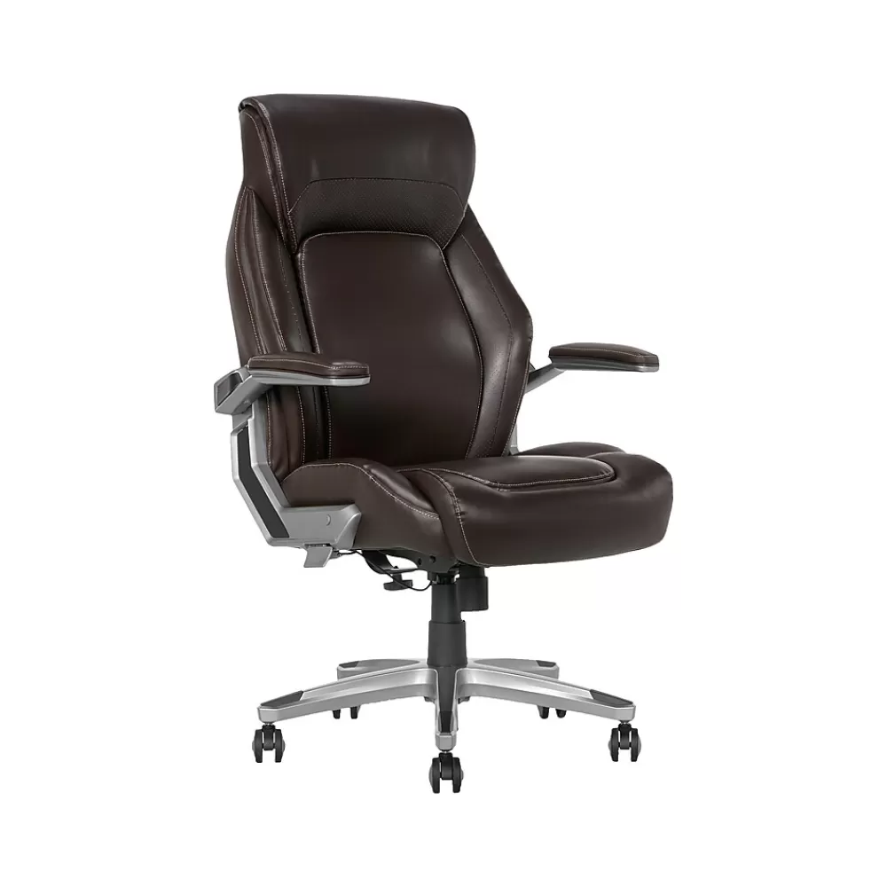 La-Z-Boy Meyer Ergonomic Bonded Leather Swivel Executive Chair, (60082-BRN) Brown Hot