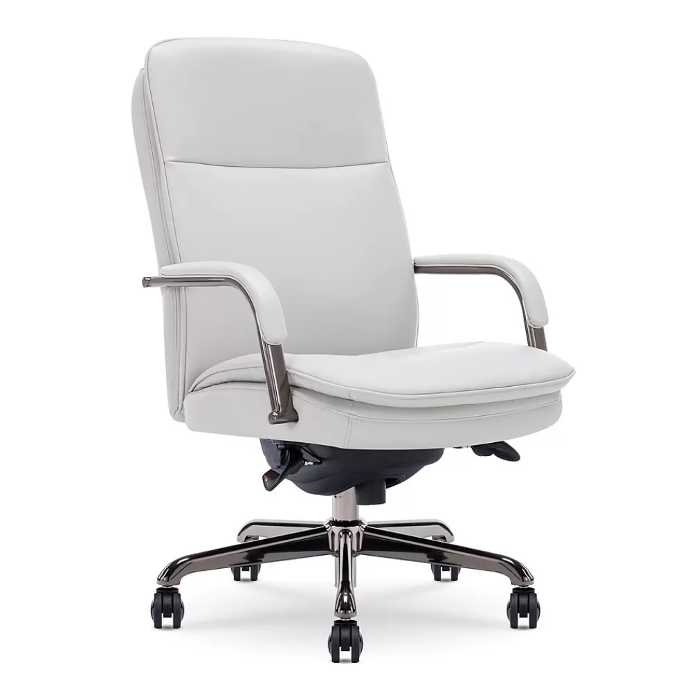 La-Z-Boy Opus Ergonomic Bonded Leather Swivel Executive Chair, Gray and Graphite (CCHR10015B) Online