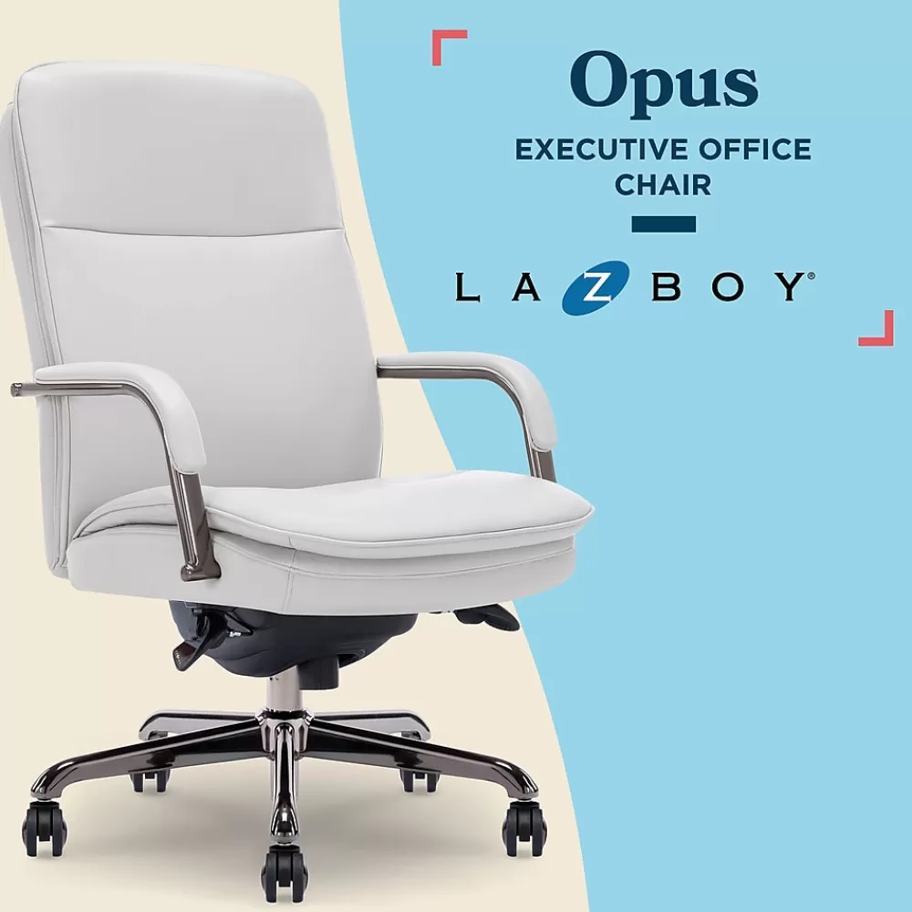 La-Z-Boy Opus Ergonomic Bonded Leather Swivel Executive Chair, Gray and Graphite (CCHR10015B) Online
