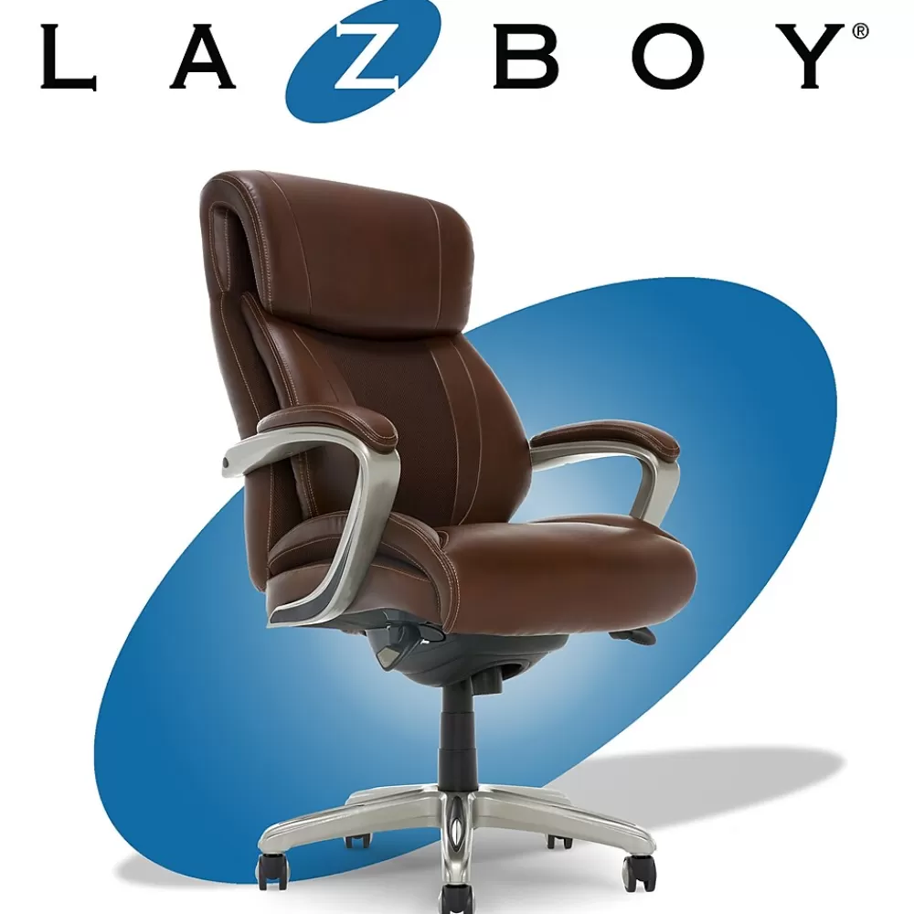 La-Z-Boy Salerno Ergonomic Bonded Leather Swivel Executive Chair, Brown (45778-BRN) Shop