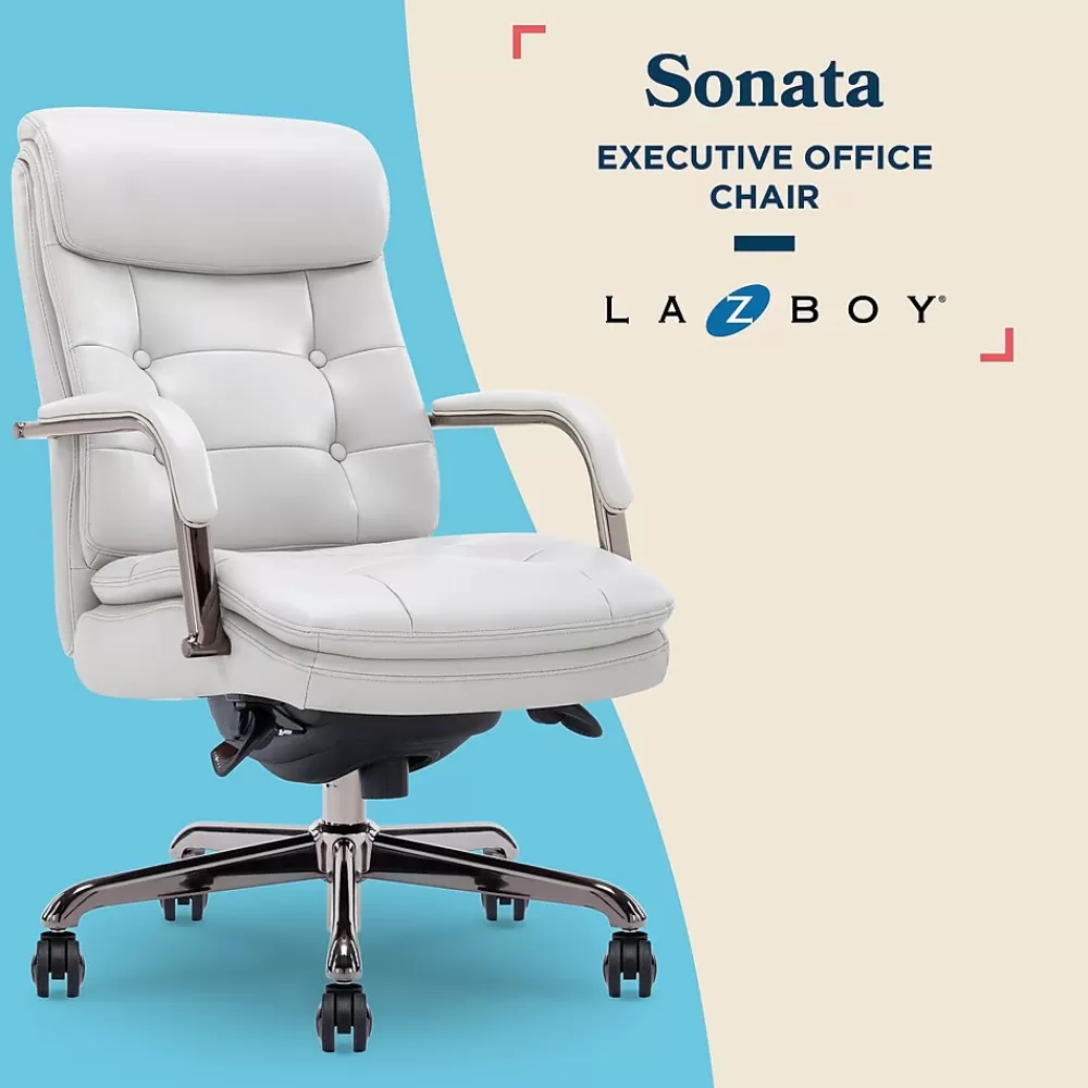 La-Z-Boy Sonata Ergonomic Bonded Leather Swivel Executive Chair, Gray and Graphite (CCHR10014B) Hot