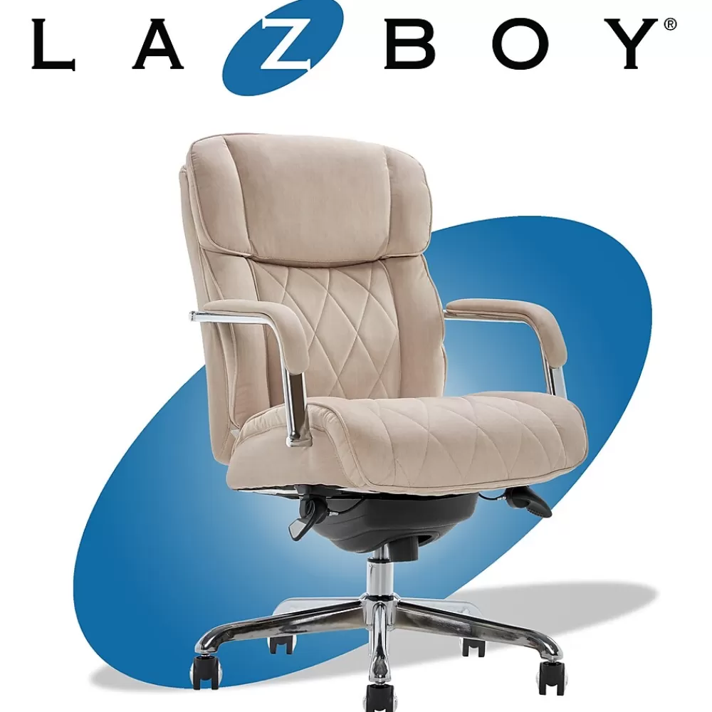 La-Z-Boy Sutherland Ergonomic Fabric Swivel Computer and Desk Chair, (CHR10048D) Cream Best