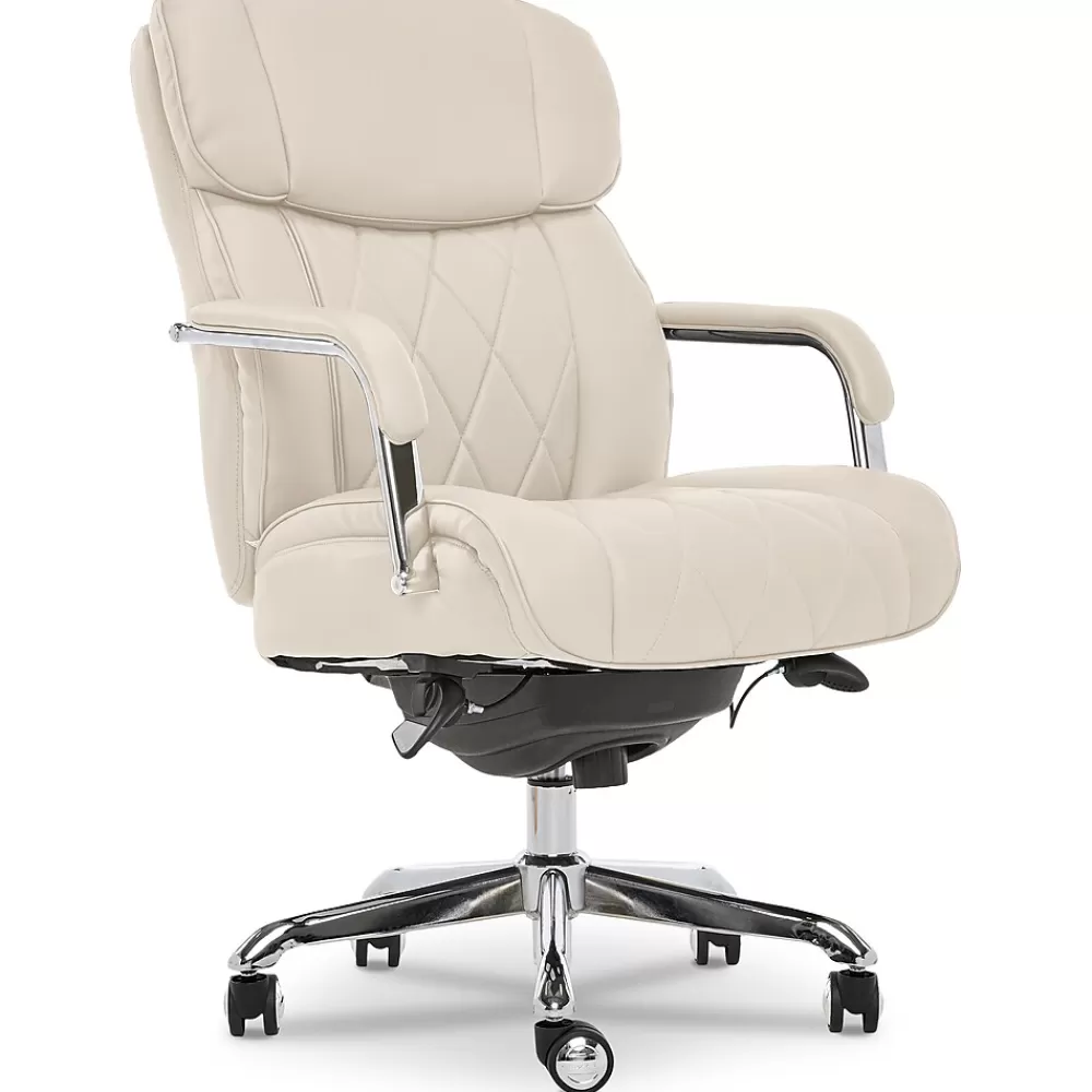 La-Z-Boy Sutherland Ergonomic Faux Leather Swivel Computer and Desk Chair, (CHR10048C) Ivory Best Sale