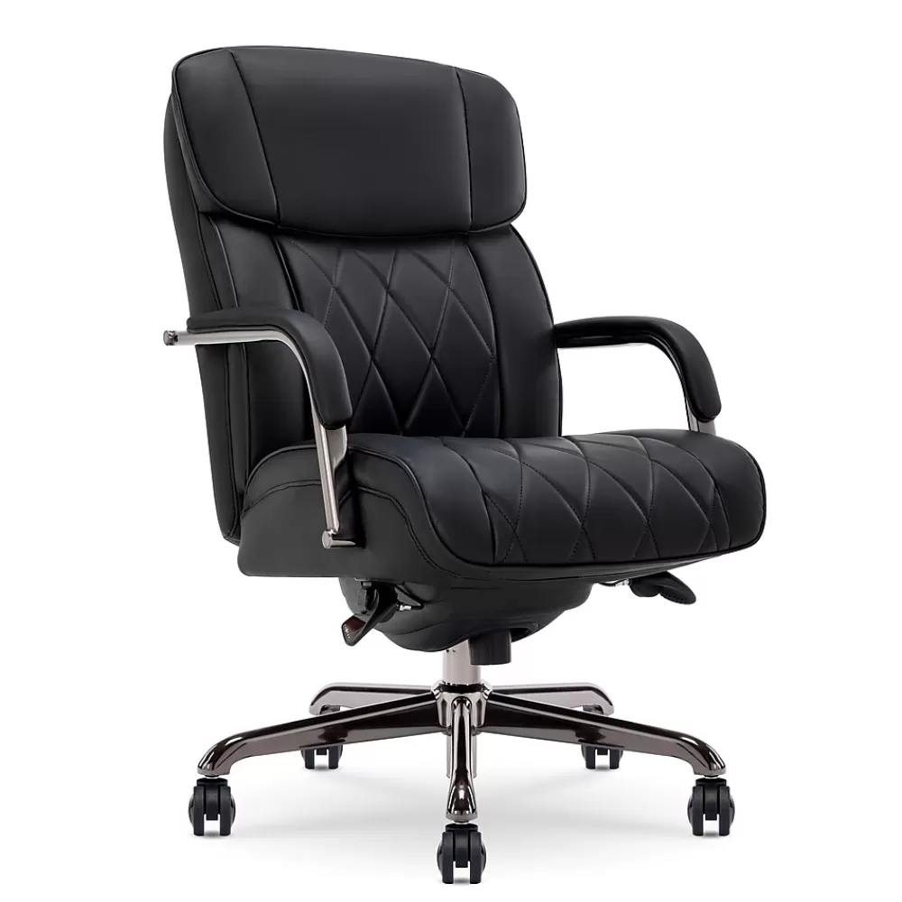 La-Z-Boy Symphony Ergonomic Bonded Leather Swivel Executive Chair, Black and Graphite (CCHR10013E) Fashion