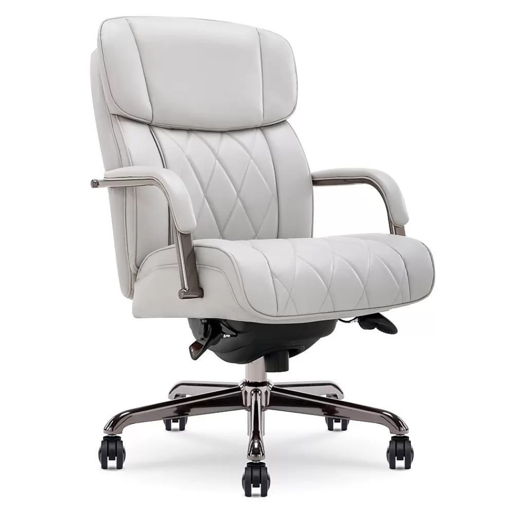 La-Z-Boy Symphony Ergonomic Bonded Leather Swivel Executive Chair, Gray and Graphite (CCHR10013B) Cheap