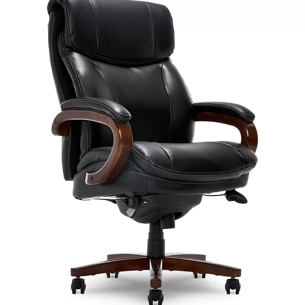 La-Z-Boy Trafford Ergonomic Bonded Leather Swivel Executive Chair, Black (45782A) Discount