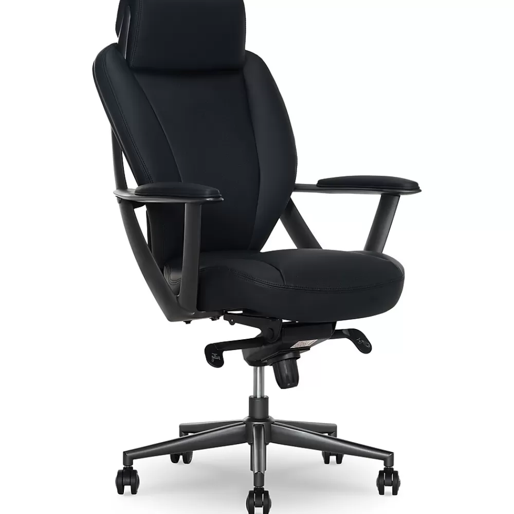 La-Z-Boy Vannes Ergonomic Faux Leather Swivel Executive Chair, Black (60101-BLK) Fashion