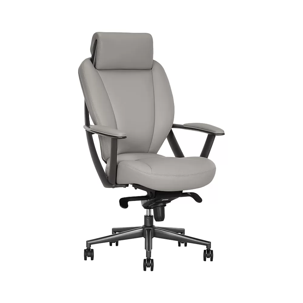 La-Z-Boy Vannes Ergonomic Polyurethane Swivel Executive Chair, Gray (60101-GRY) Clearance
