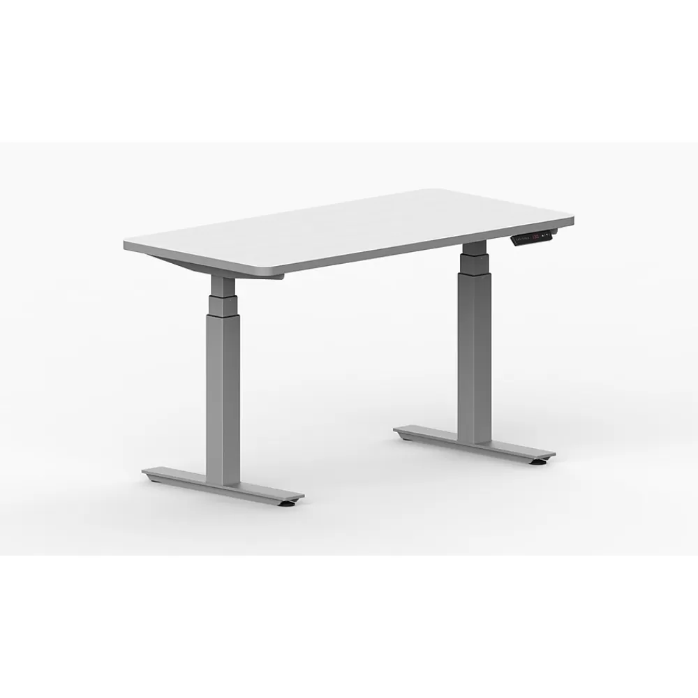 Life Flo LifeFlo Ergonomics Height Adjustable Desk, 60" W x 30" D x 1 1/8" Thick, White (LFO-6030-E2-WH) Sale