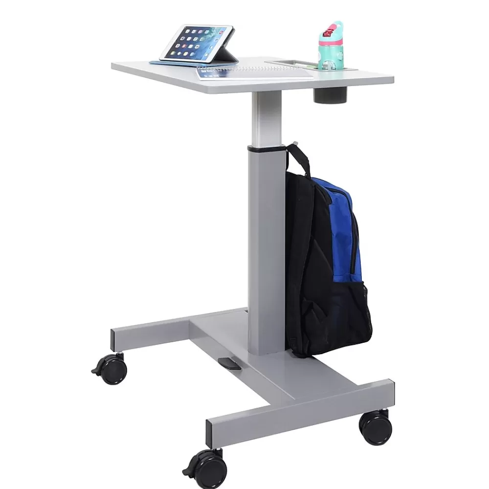 Luxor Adjustable Gray Steel Student Desk 29"-43.5"H (STUDENT-P) New