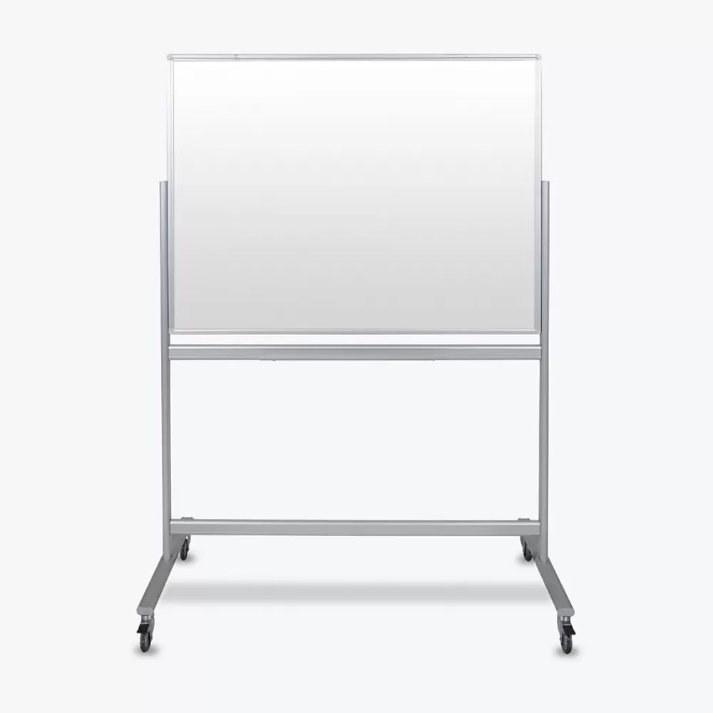 Luxor Double Sided Mobile Magnetic Glass Marker Board, Aluminum, 48x36 (MMGB4836) Store