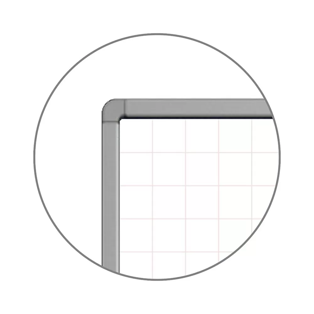 Luxor Dry-Erase Mobile Combination Ghost Grid/Whiteboard, Aluminum Frame, 36" x 48" (MB4836LB) Fashion