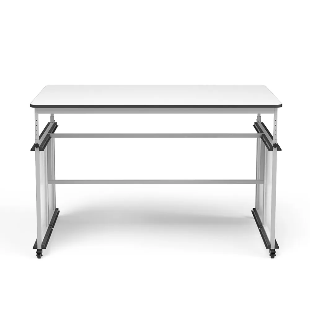 Luxor 32"-38"H Adjustable Standing Modular Makerspace and Science Lab Table, White (DTTB001) Shop